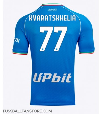 SSC Napoli Khvicha Kvaratskhelia #77 Replik Heimtrikot 2023-24 Kurzarm